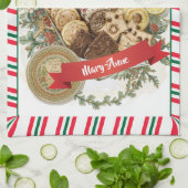 Persoonlijke kerstchocolade en -koekjes theedoek (Gevouwen)