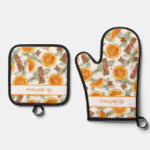 Persoonlijke Kerstcitruskruiden Ovenwant & Pannenlap Set (Voorkant)