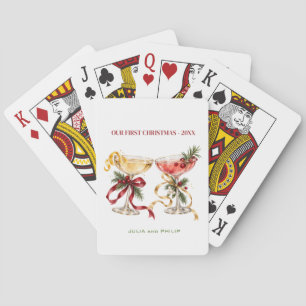 Persoonlijke Kerstcocktailkaart voor koppels Pokerkaarten