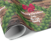 Persoonlijke kerstdagen met hout en garland cadeaupapier (Rol Hoek)