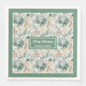 Persoonlijke Kerstdecoratie Pastelgroene Servetten (Voorkant)