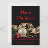 Persoonlijke kerstdecorrecties en kant feestdagenkaart (Voorkant)