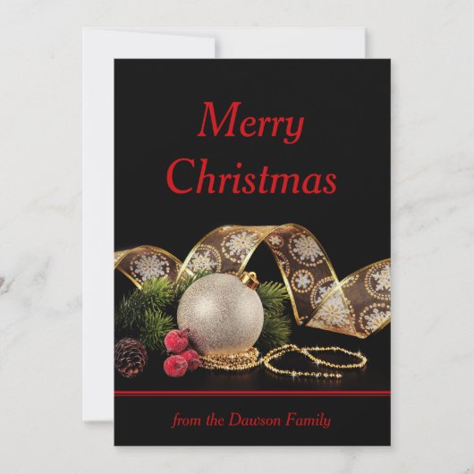 Persoonlijke kerstdecorrecties en kant feestdagenkaart (Voorkant)