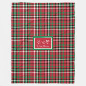 Persoonlijke Kerstdeken Rood Groen Schotland Fleece Deken (Voorkant)