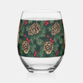 Persoonlijke Kerstdennen Monogram Wijnglas Zonder Voet (Rechts)