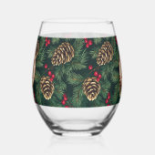 Persoonlijke Kerstdennen Monogram Wijnglas Zonder Voet (Links)