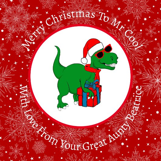 Persoonlijke kerstdinosaurus cadeaupapier