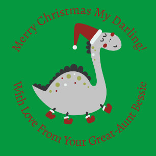 Persoonlijke kerstdinosaurus in boeken cadeaupapier
