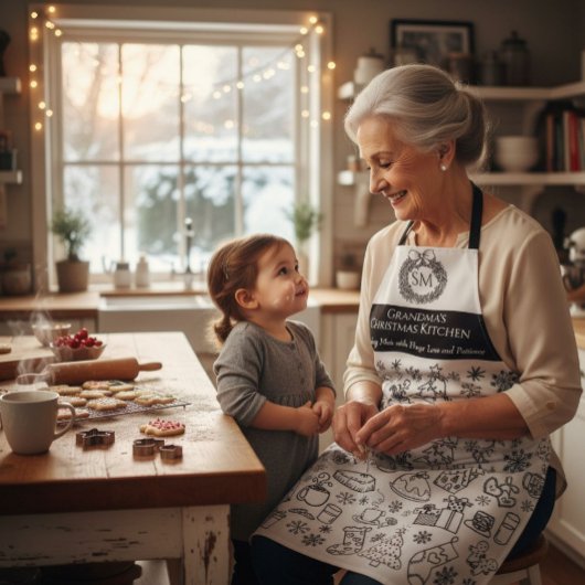 Persoonlijke Kerstdoodle Bakken voor Oma Schort