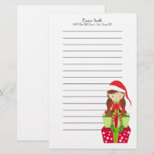 Persoonlijke Kerstelf en Geschenken met Voering Briefpapier (Voorkant / Achterkant)