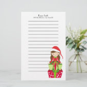 Persoonlijke Kerstelf en Geschenken met Voering Briefpapier (Staand voorkant)