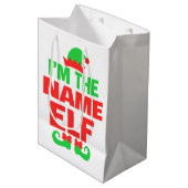Persoonlijke Kerstelf Medium Cadeauzakje (Voorkant Gekanteld)