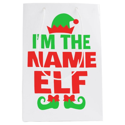 Persoonlijke Kerstelf Medium Cadeauzakje (Voorkant)