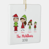 Persoonlijke kerstfamilie keramisch ornament (Rechts)