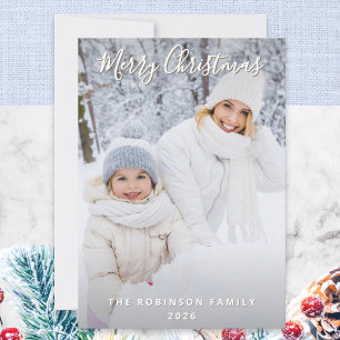 Persoonlijke kerstfamiliefoto feestdagenkaart