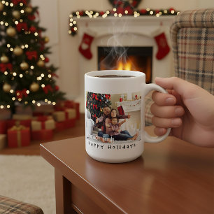 Persoonlijke kerstfamiliefoto uniek modern koffiemok