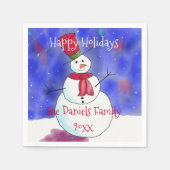 Persoonlijke kerstfeest Snowman Party Napkins Servet (Voorkant)