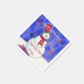 Persoonlijke kerstfeest Snowman Party Napkins Servet (Hoek)