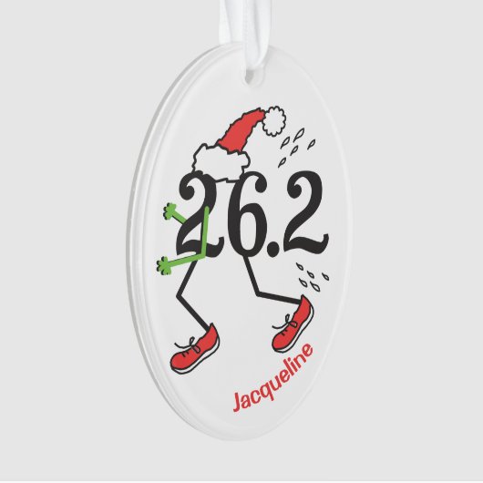 Persoonlijke kerstfeestdag 26.2 Funny Marathon Ornament (voorkant)