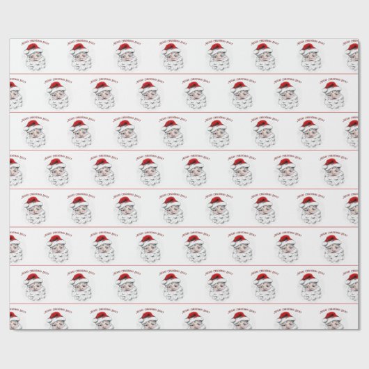 Persoonlijke kerstfeestdag cadeaupapier (Vlak)