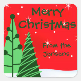 Persoonlijke kerstfeestdag cadeautjes Label sticke