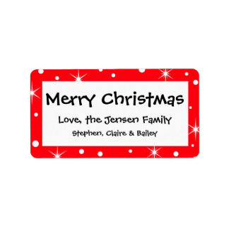 Persoonlijke kerstfeestdag cadeautjes Label sticke