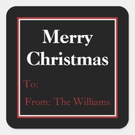 Persoonlijke kerstfeestdag cadeautjes Label sticke