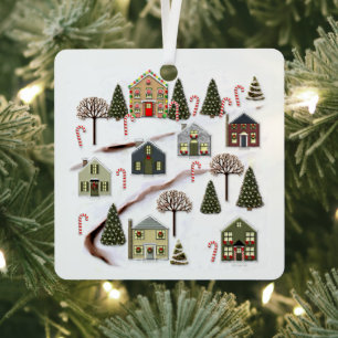 Persoonlijke kerstfeestdag cadeautjes metalen ornament