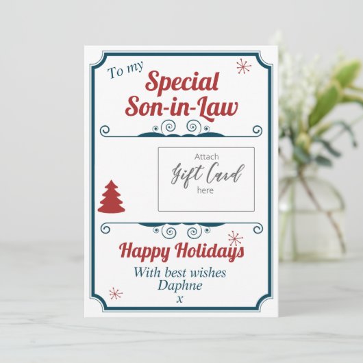 Persoonlijke kerstfeestdag Gift Kaart Holder (Staand voorkant)