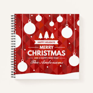 Persoonlijke kerstfeestdag Guestbook Notitieboek
