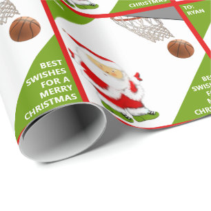 Persoonlijke kerstfeestdag in Basketball Gift Cadeaupapier