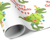 Persoonlijke kerstfeestdag in kerstmis cadeaupapier (Rol Hoek)