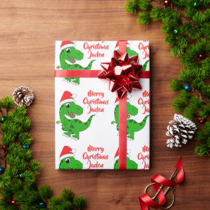 Persoonlijke kerstfeestdag in kerstmis cadeaupapier