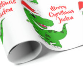 Persoonlijke kerstfeestdag in kerstmis cadeaupapier (Rol Hoek)