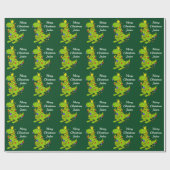 Persoonlijke kerstfeestdag in kerstmis cadeaupapier (Vlak)