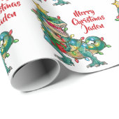 Persoonlijke kerstfeestdag in kerstmis cadeaupapier (Rol Hoek)