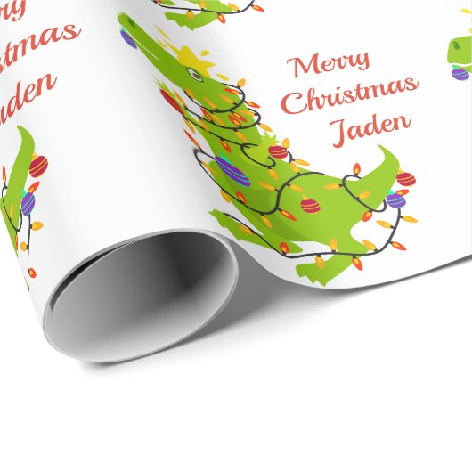 Persoonlijke kerstfeestdag in kerstmis cadeaupapier (Rol Hoek)