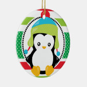 Persoonlijke kerstfeestdag in Snowy Days Keramisch Ornament (Rechts)