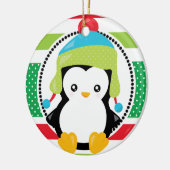 Persoonlijke kerstfeestdag in Snowy Days Keramisch Ornament (Links)