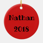 Persoonlijke kerstfeestdag in Snowy Days Keramisch Ornament (Achterkant)