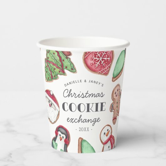 Persoonlijke kerstfeestdag Koekjeswisselpartij Papieren Bekers (Achterkant)