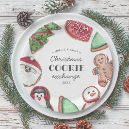 Persoonlijke kerstfeestdag Koekjeswisselpartij Papieren Bordje