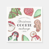 Persoonlijke kerstfeestdag Koekjeswisselpartij Servet (Voorkant)