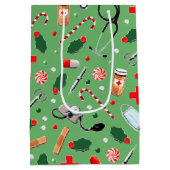 Persoonlijke kerstfeestdag medium cadeauzakje (Achterkant)