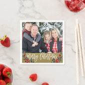 Persoonlijke kerstfeestdag met foto's servetten (Insitu)