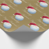 Persoonlijke kerstfeestdag met Golf-bal Cadeaupapier (Hoek)