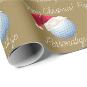 Persoonlijke kerstfeestdag met Golf-bal Cadeaupapier (Rol Hoek)