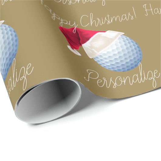 Persoonlijke kerstfeestdag met Golf-bal Cadeaupapier (Rol Hoek)
