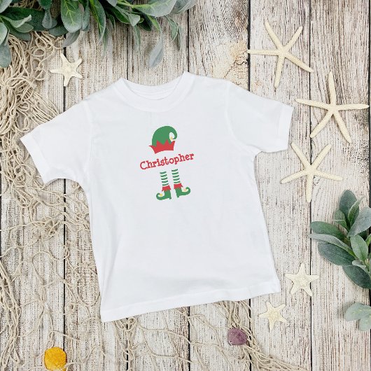 Persoonlijke kerstfeestdag met rode rode groene kl kinder shirts