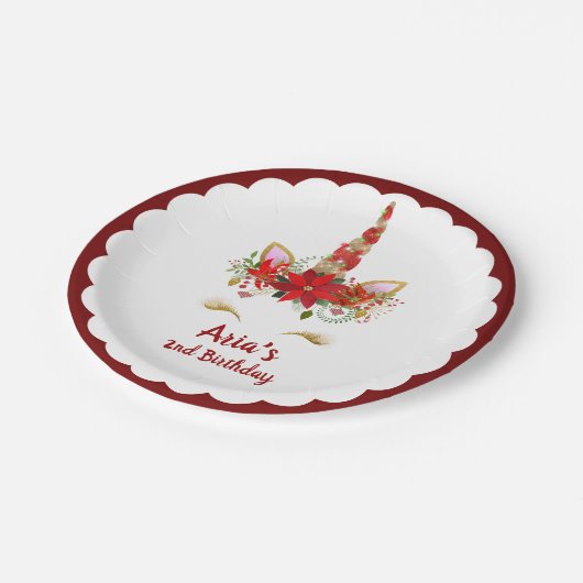 Persoonlijke kerstfeestdag papieren bordje (Gekanteld)